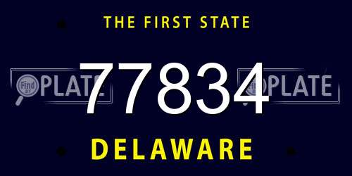 77834 Delaware License Plate