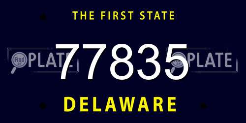 77835 Delaware License Plate