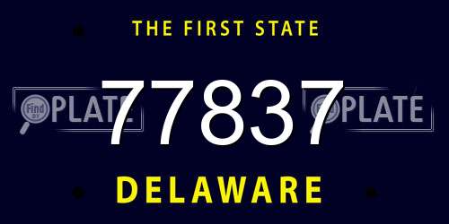 77837 Delaware License Plate