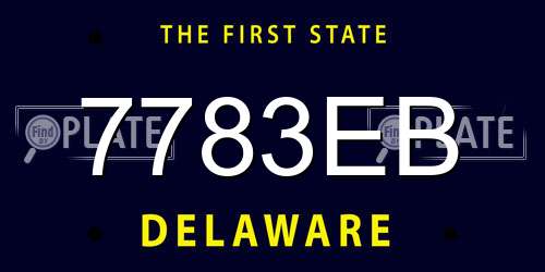 7783EB Delaware License Plate