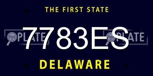 7783ES Delaware License Plate