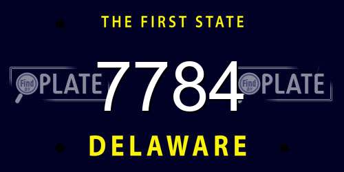 7784 Delaware License Plate