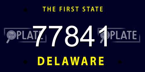 77841 Delaware License Plate