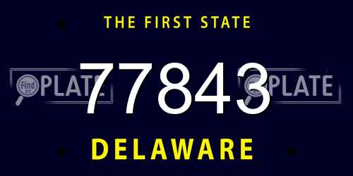 77843 Delaware License Plate