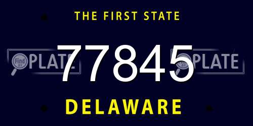 77845 Delaware License Plate