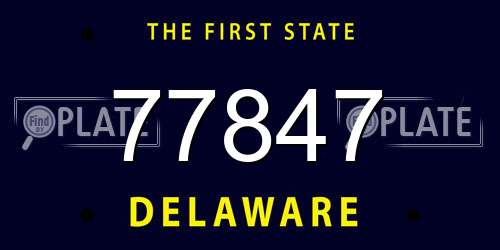 77847 Delaware License Plate