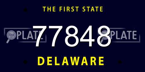 77848 Delaware License Plate