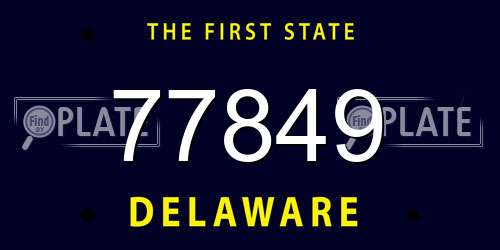 77849 Delaware License Plate