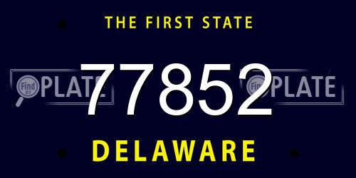 77852 Delaware License Plate