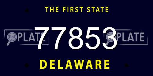 77853 Delaware License Plate