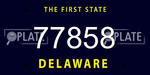 77858 Delaware License Plate