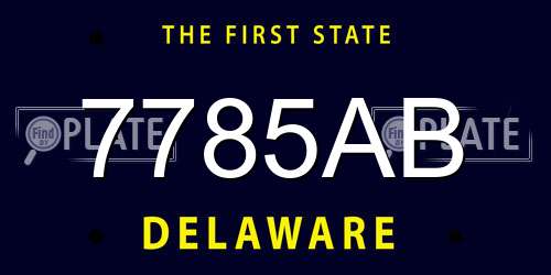 7785AB Delaware License Plate
