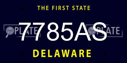 7785AS Delaware License Plate