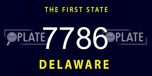 7786 Delaware License Plate
