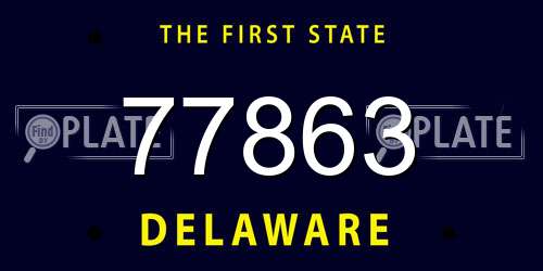 77863 Delaware License Plate