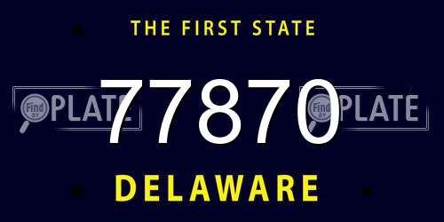 77870 Delaware License Plate