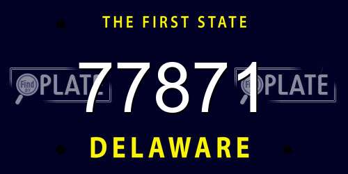 77871 Delaware License Plate