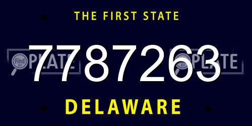 7787263 Delaware License Plate