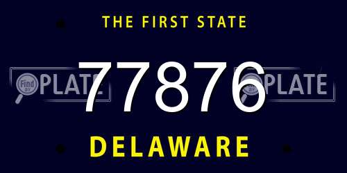 77876 Delaware License Plate