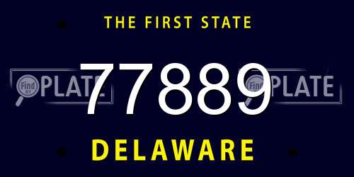 77889 Delaware License Plate
