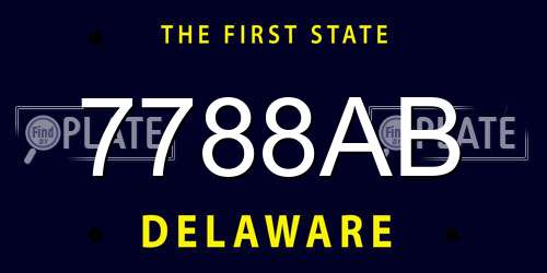 7788AB Delaware License Plate