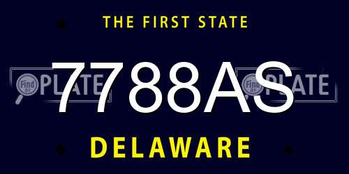 7788AS Delaware License Plate