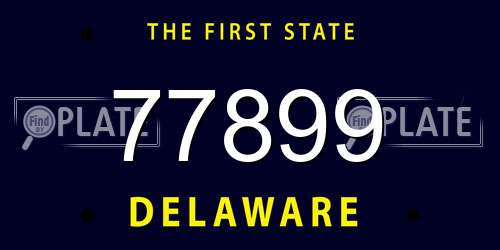 77899 Delaware License Plate