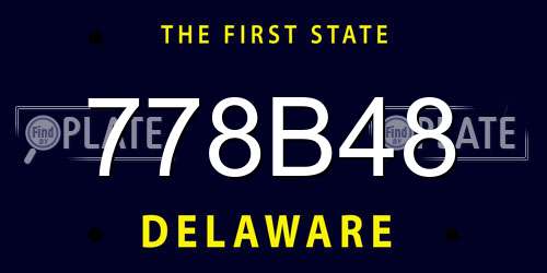 778B48 Delaware License Plate