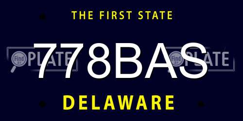 778BAS Delaware License Plate