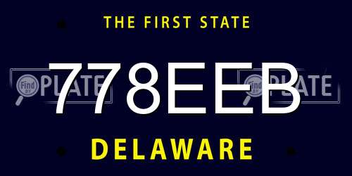 778EEB Delaware License Plate