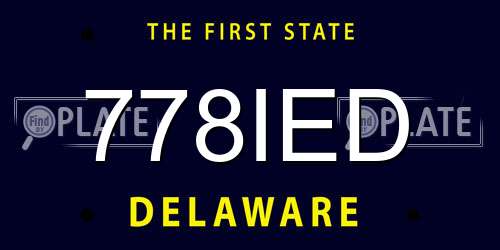 778IED Delaware License Plate