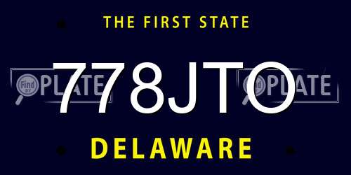 778JTO Delaware License Plate