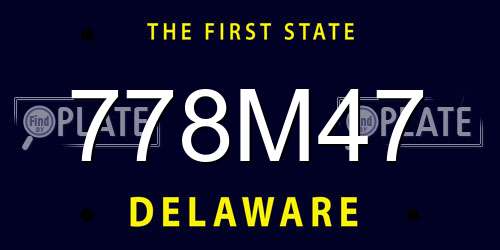 778M47 Delaware License Plate