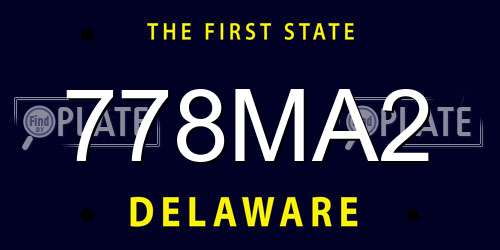 778MA2 Delaware License Plate