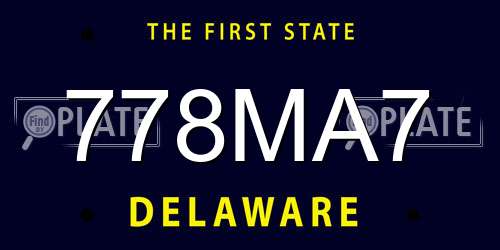 778MA7 Delaware License Plate
