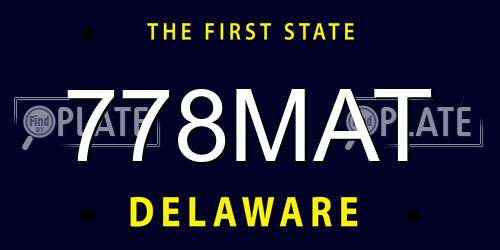 778MAT Delaware License Plate