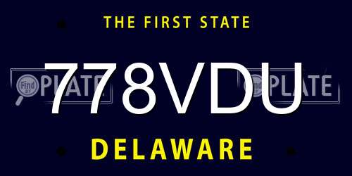 778VDU Delaware License Plate
