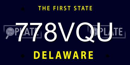 778VQU Delaware License Plate