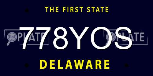 778YOS Delaware License Plate