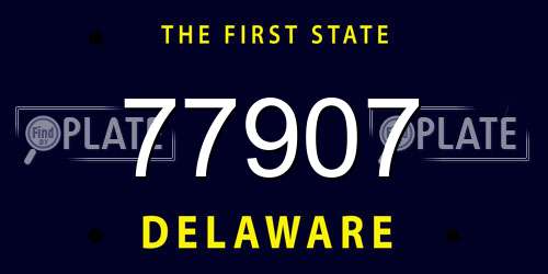 77907 Delaware License Plate