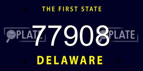 77908 Delaware License Plate
