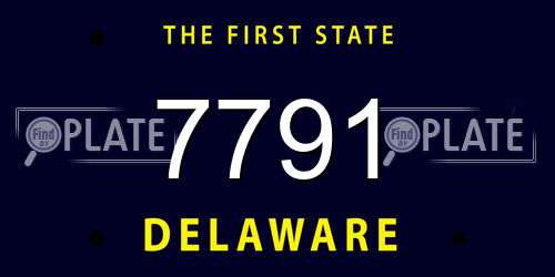 7791 Delaware License Plate