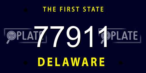 77911 Delaware License Plate