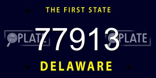 77913 Delaware License Plate