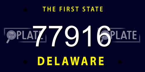 77916 Delaware License Plate
