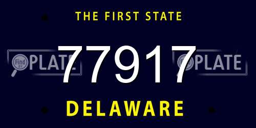 77917 Delaware License Plate