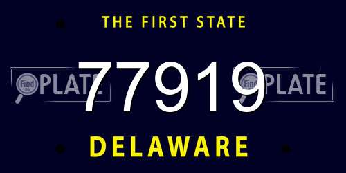 77919 Delaware License Plate