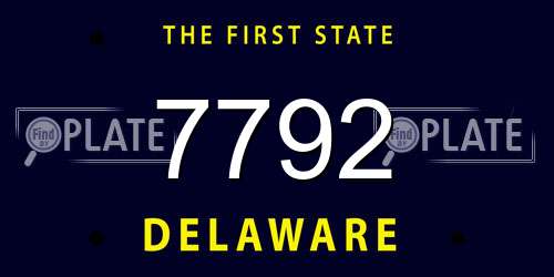 7792 Delaware License Plate