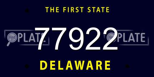 77922 Delaware License Plate