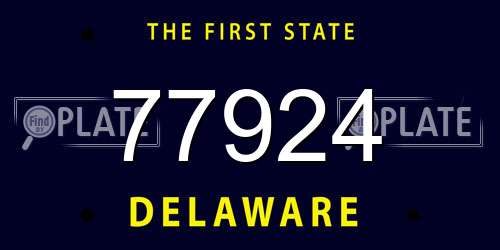 77924 Delaware License Plate